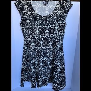 Black and White Formal Casual Party Dress, XL